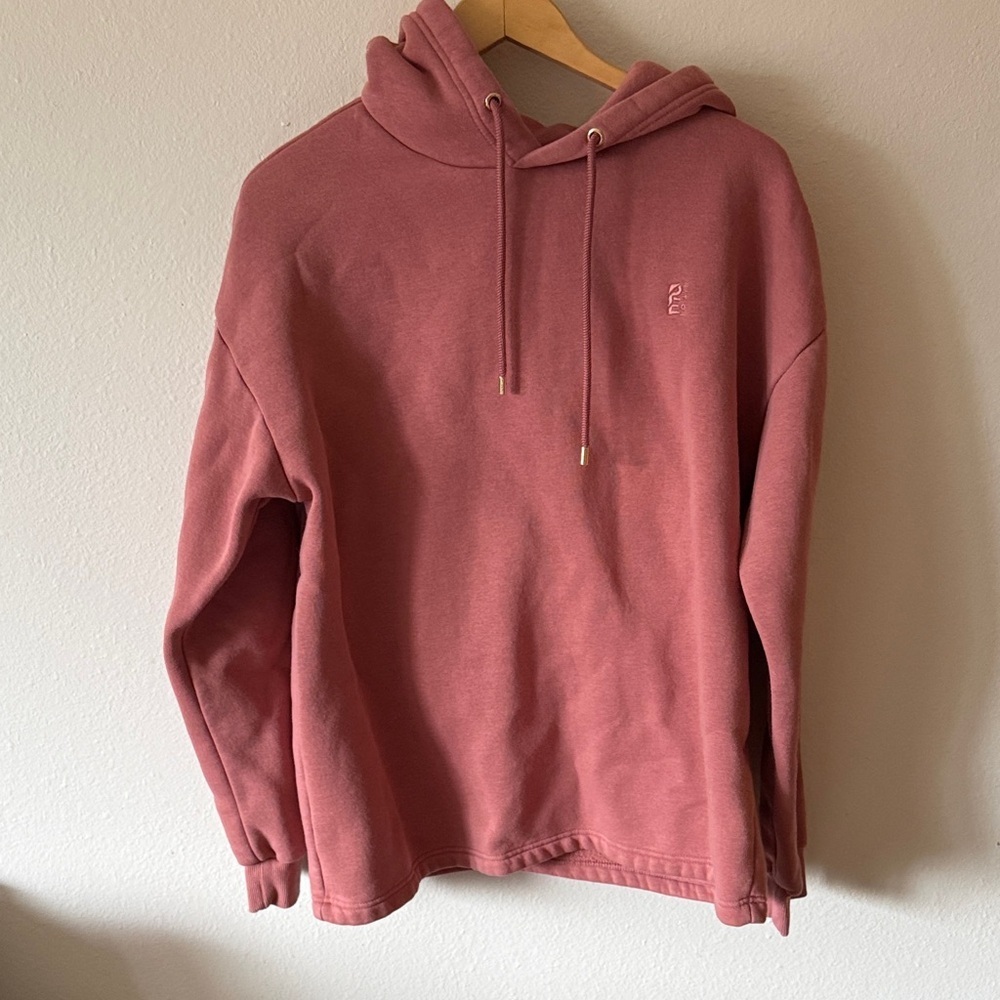 PE Nation sz S oversized Hoodie with Embroidered Logo Terra cotta pink color